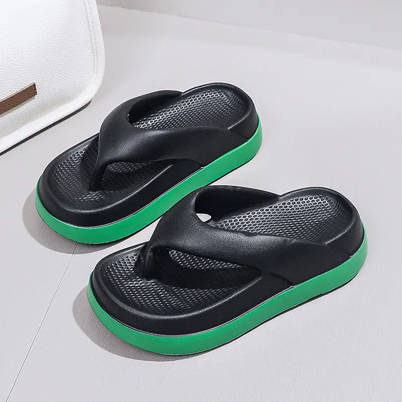 Summer Flip-flops Women's Outer Wear Height-increasing Fashionable Home Thick Bottom Non-slip Flip-toe Soft Bottom Lightweight All-match Sandals and Slippers for Women - Image 4