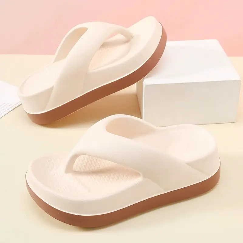 Summer Flip-flops Women's Outer Wear Height-increasing Fashionable Home Thick Bottom Non-slip Flip-toe Soft Bottom Lightweight All-match Sandals and Slippers for Women - Image 6