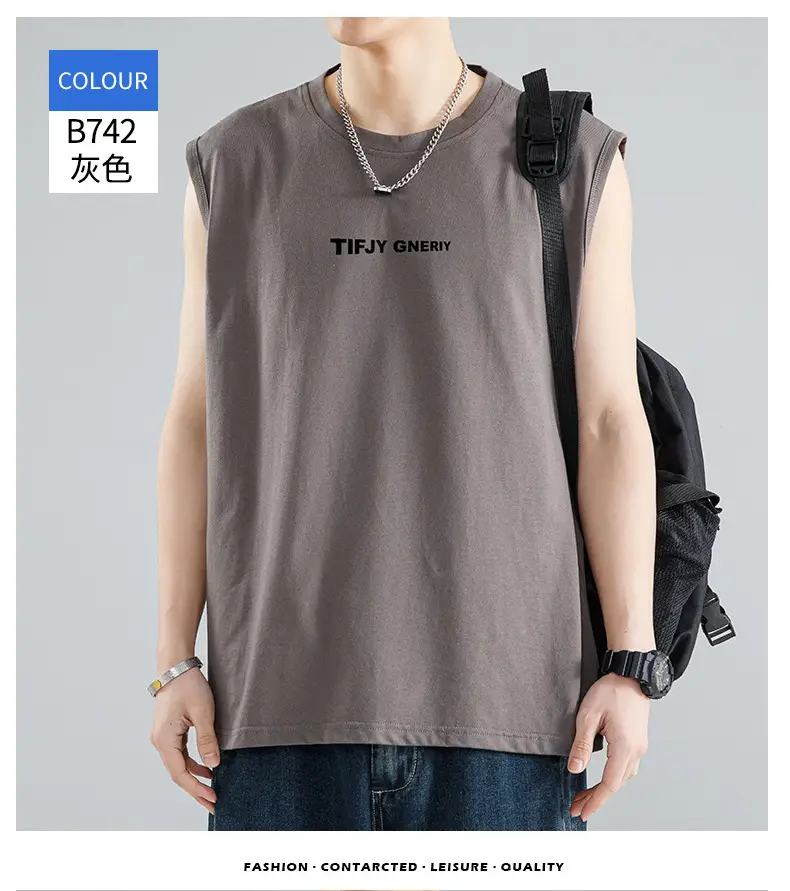 Men's Ice Silk Sleeveless T-Shirt Black Grey Pack — feature 15
