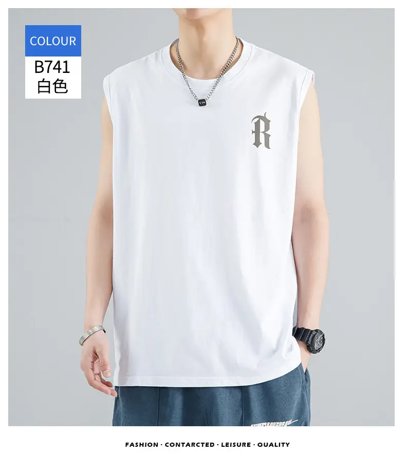 Men's Ice Silk Sleeveless T-Shirt Black Grey Pack — feature 18