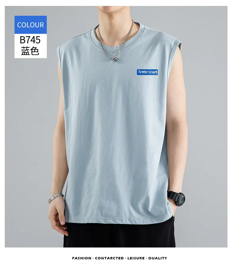 Men's Ice Silk Sleeveless T-Shirt Black Grey Pack — feature 20
