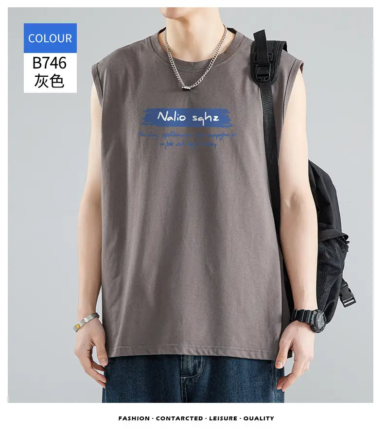 Men's Ice Silk Sleeveless T-Shirt Black Grey Pack — feature 21