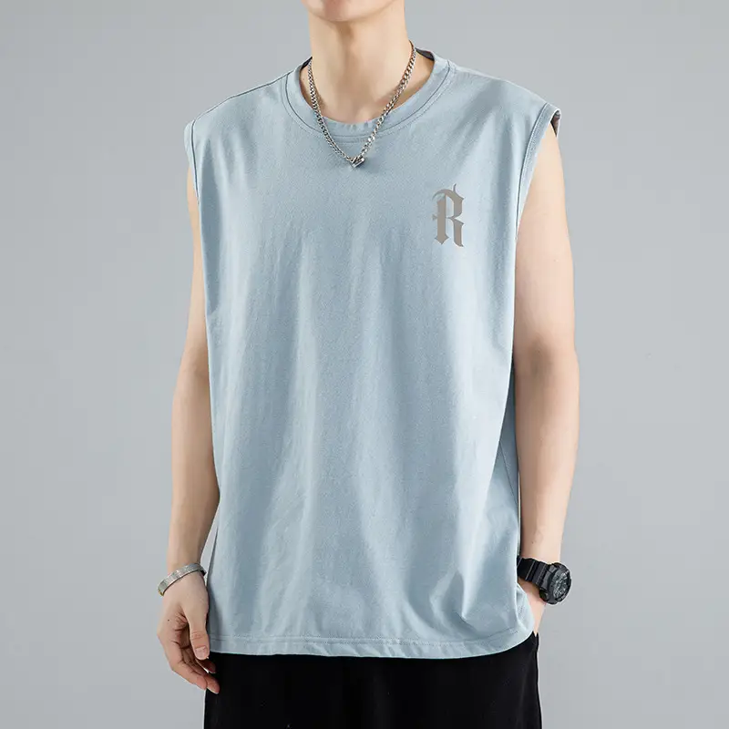 Men's Ice Silk Sleeveless T-Shirt Black Grey Pack
