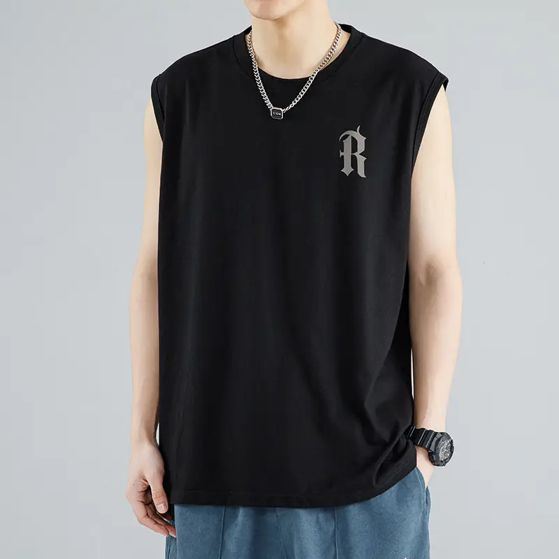 Men's Ice Silk Sleeveless T-Shirt Black Grey Pack