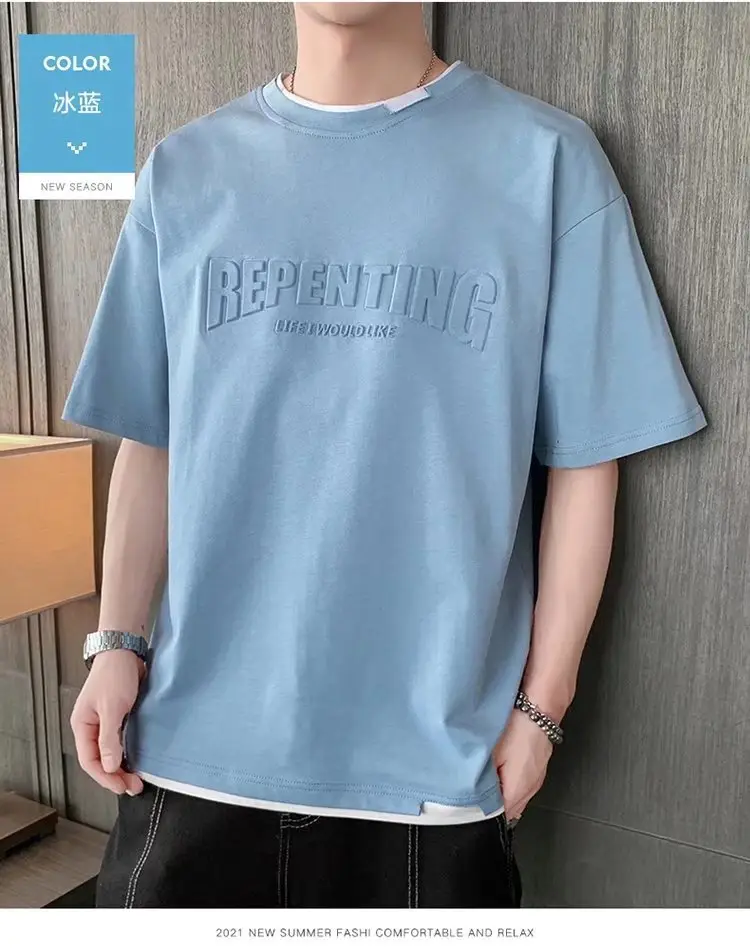 Men White Printed T-Shirt Loose Sleeve Casual Wear — feature 20