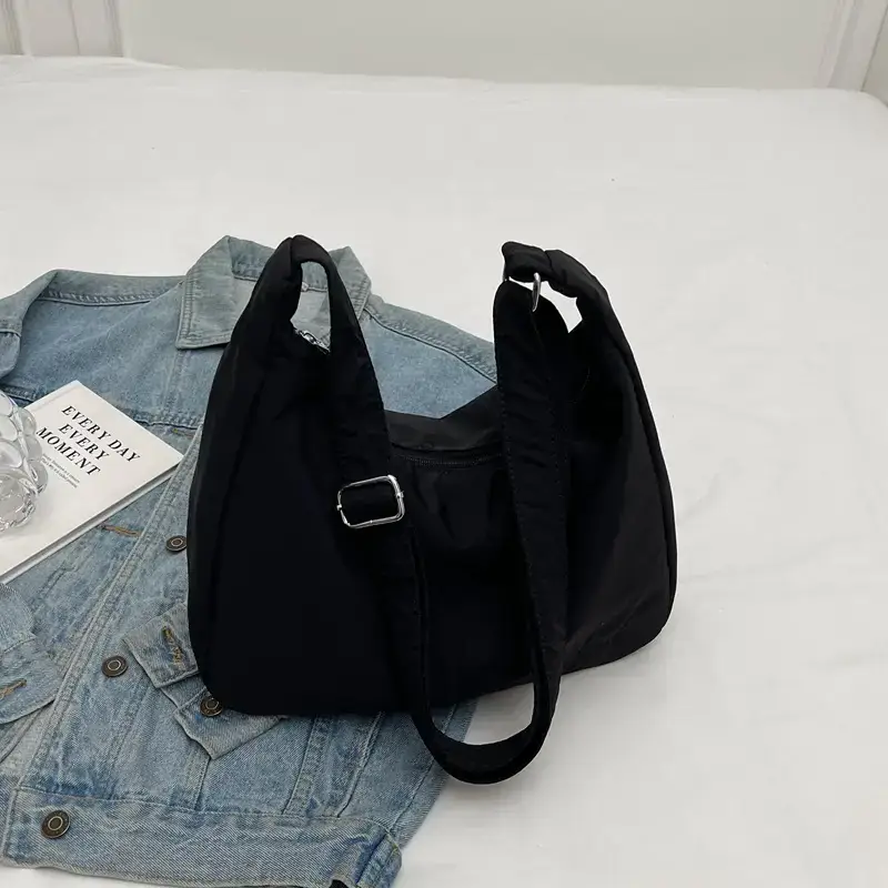 Black Crossbody Bag Women Nylon Travel Water Resistant