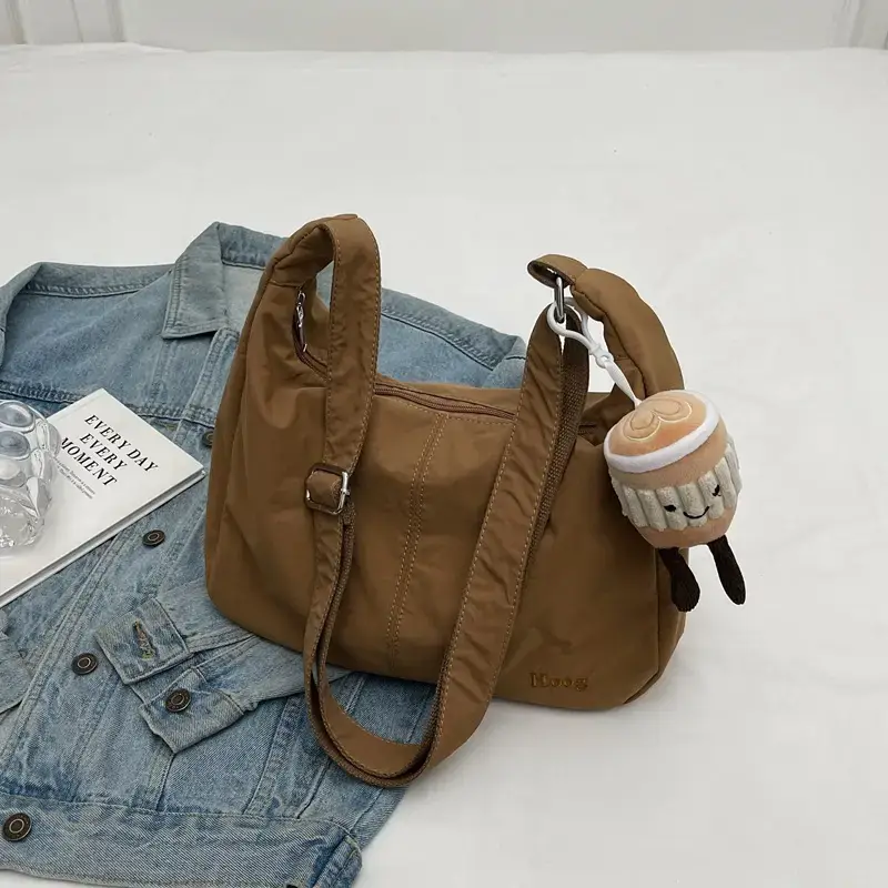 Black Crossbody Bag Women Nylon Travel Water Resistant