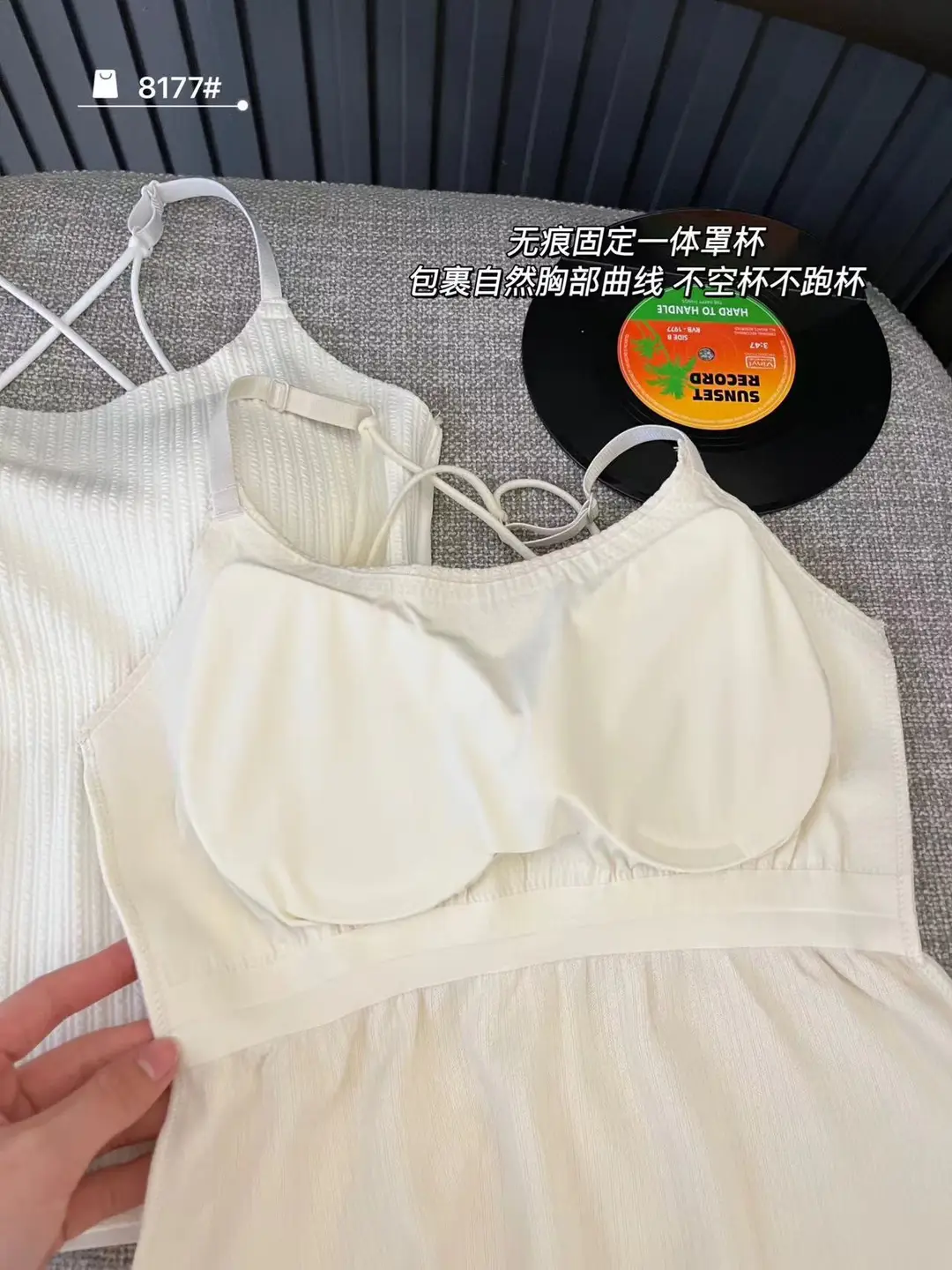 Striped Skinny Base Camisole Twist Explosive Folded Belt Chest Pad Outer Wear Base Beauty Back Camisole Women — feature 18