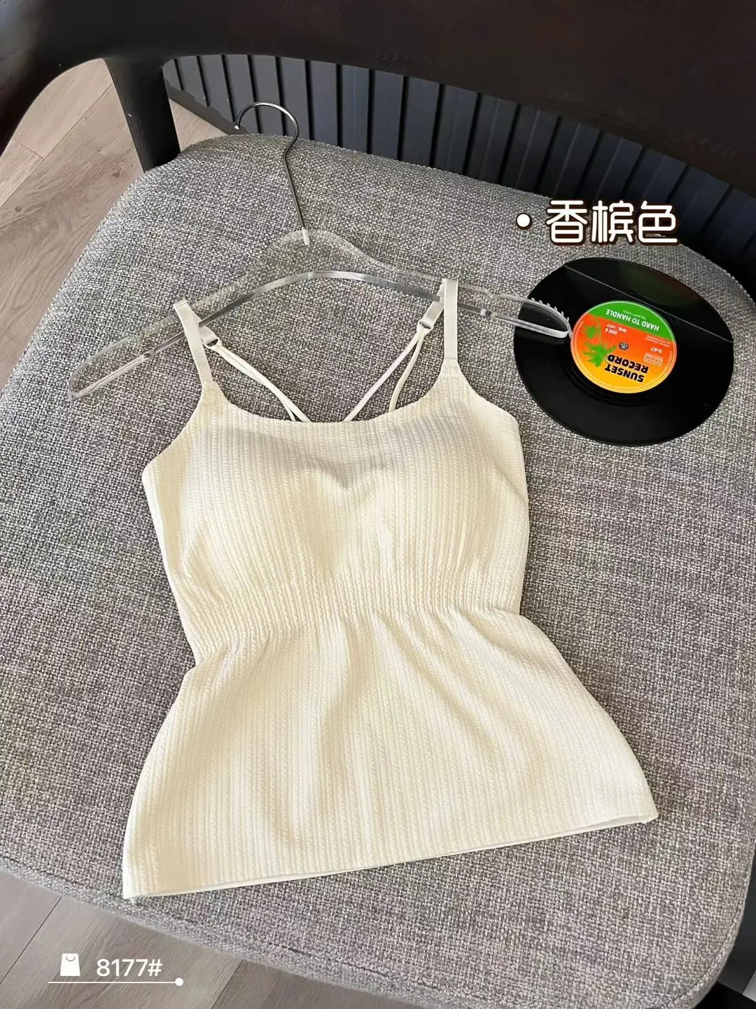 Striped Skinny Base Camisole Twist Explosive Folded Belt Chest Pad Outer Wear Base Beauty Back Camisole Women — feature 22