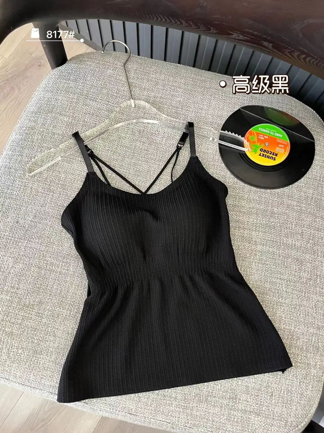 Striped Skinny Base Camisole Twist Explosive Folded Belt Chest Pad Outer Wear Base Beauty Back Camisole Women — feature 24