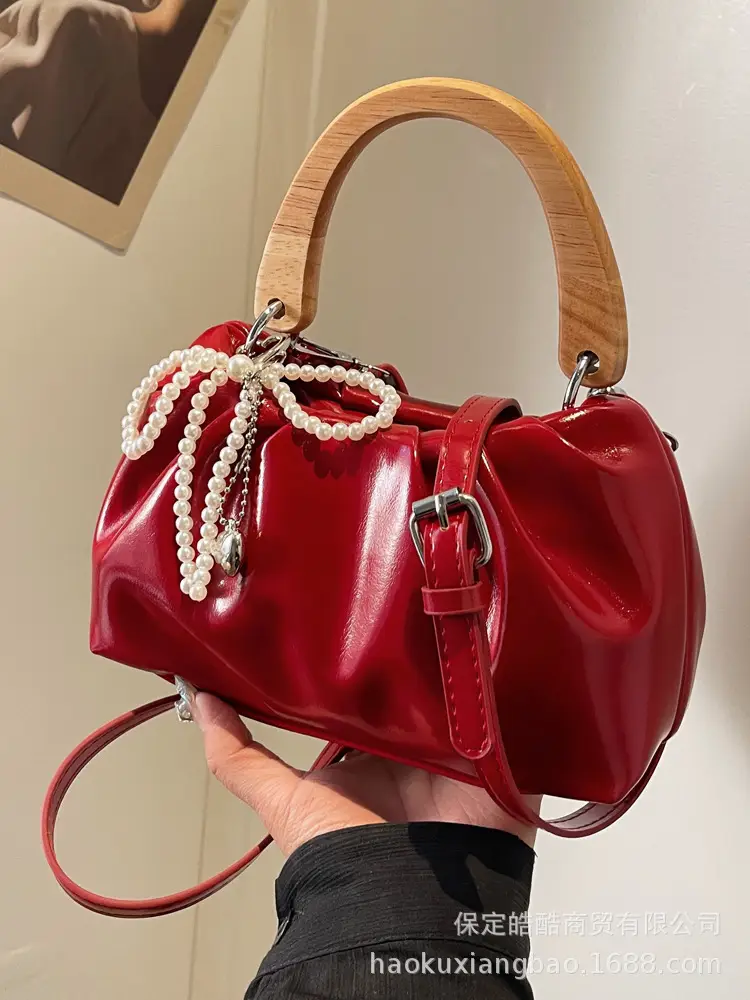 Red Rhinestone Bow Shoulder Bag for Women - Image 6