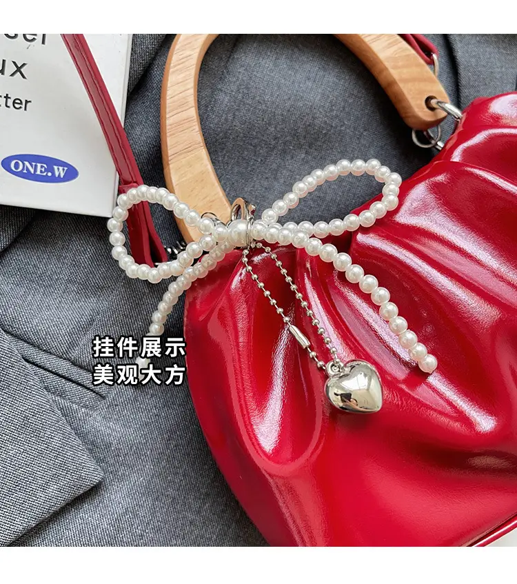 Red Rhinestone Bow Shoulder Bag for Women — feature 5