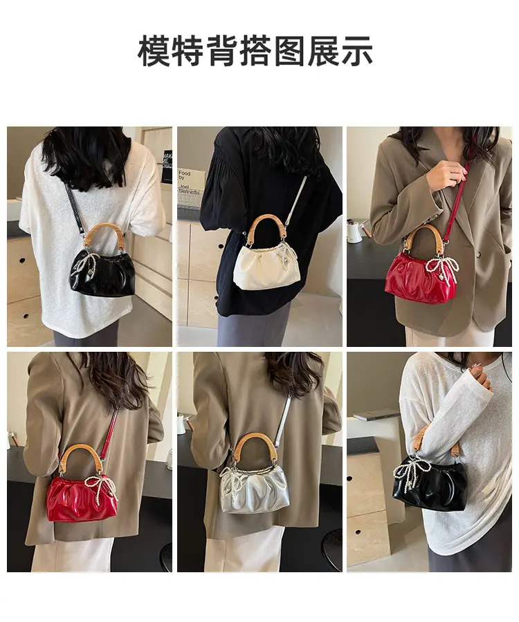 Red Rhinestone Bow Shoulder Bag for Women — feature 7