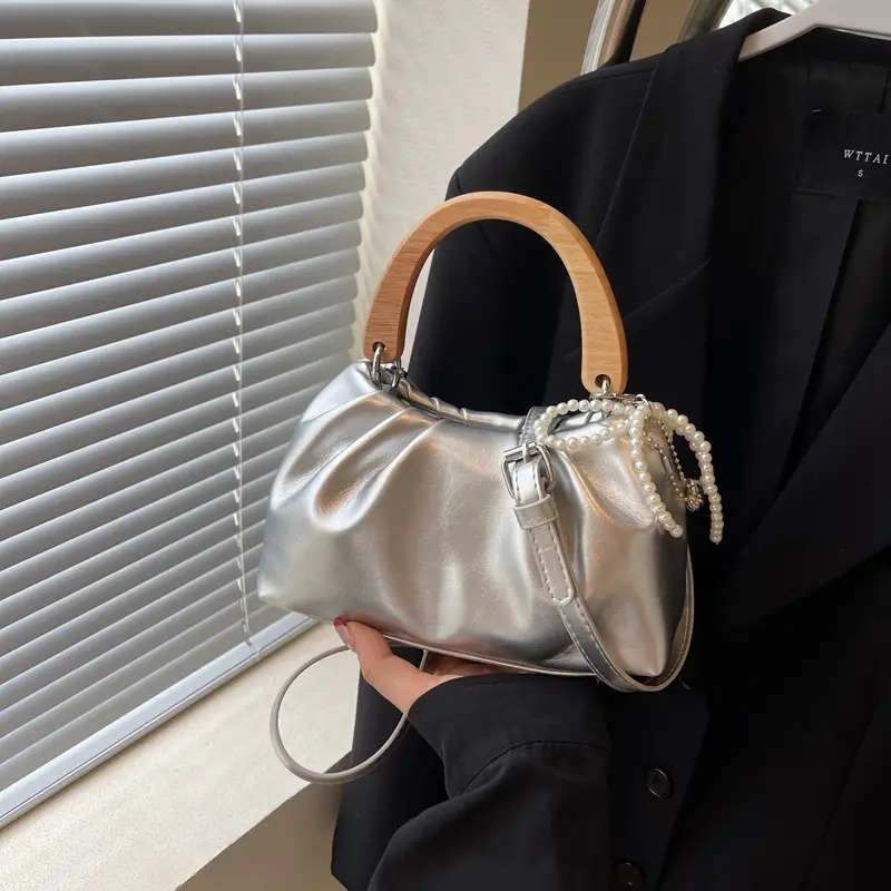 Red Rhinestone Bow Shoulder Bag for Women - Image 3