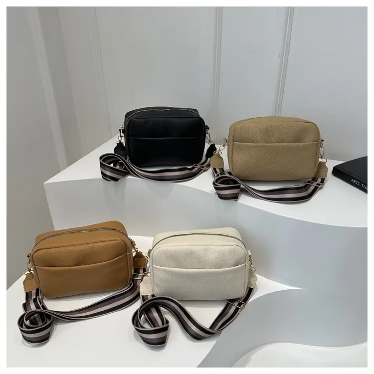 Women's New Fashion Retro Textured Crossbody Bag Beige — feature 24