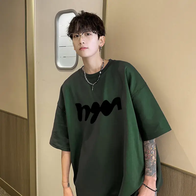 American Style Red T-Shirt with Black Graphic