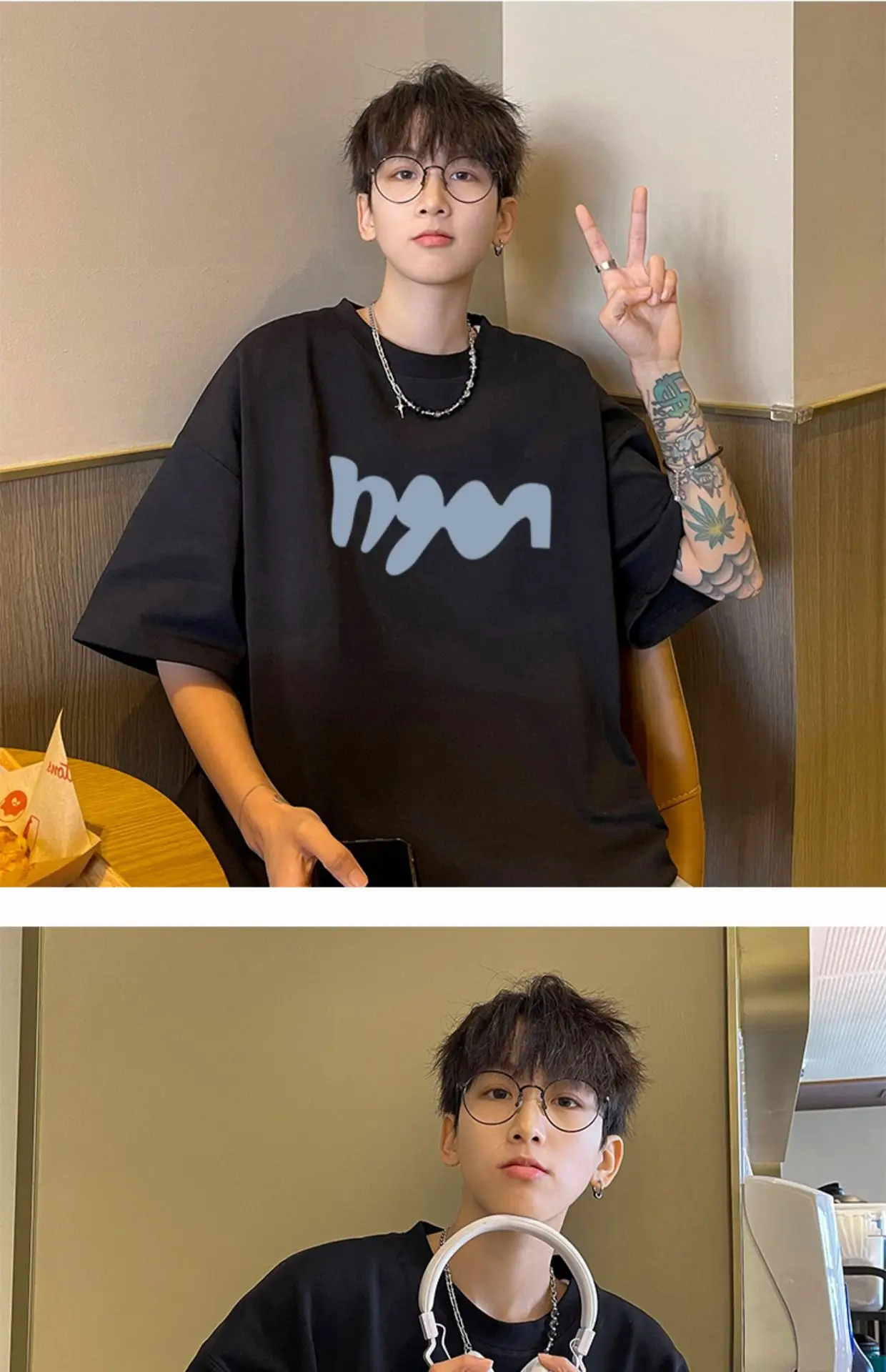 American Style Red T-Shirt with Black Graphic — feature 7