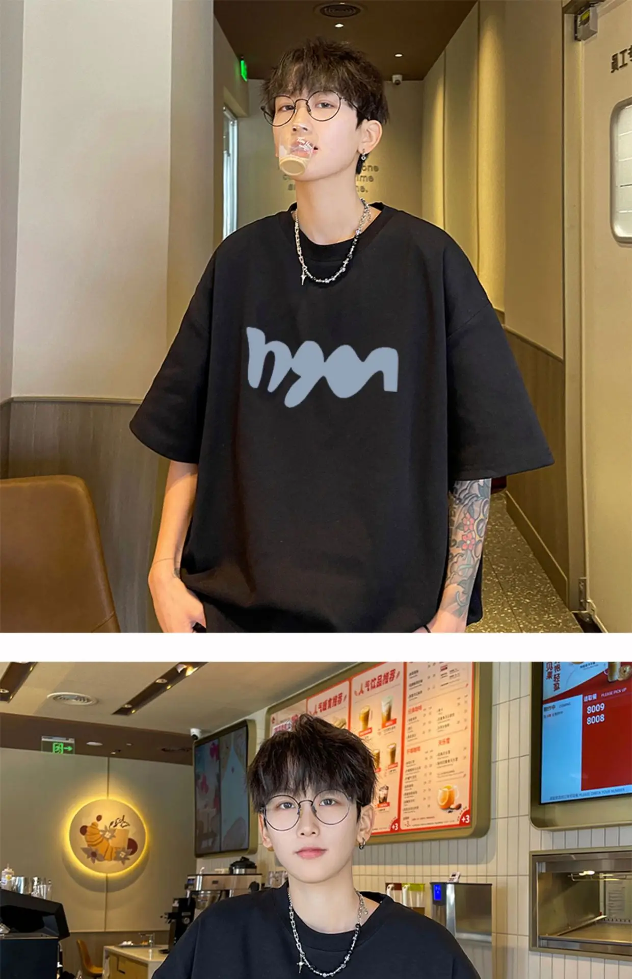 American Style Red T-Shirt with Black Graphic — feature 9