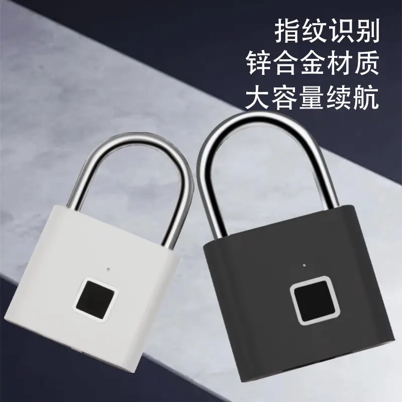 Intelligent Fingerprint Padlock Outdoor Waterproof Anti-rust Padlock Intelligent Electronic Padlock Head Door Anti-theft Code Lock Cabinet