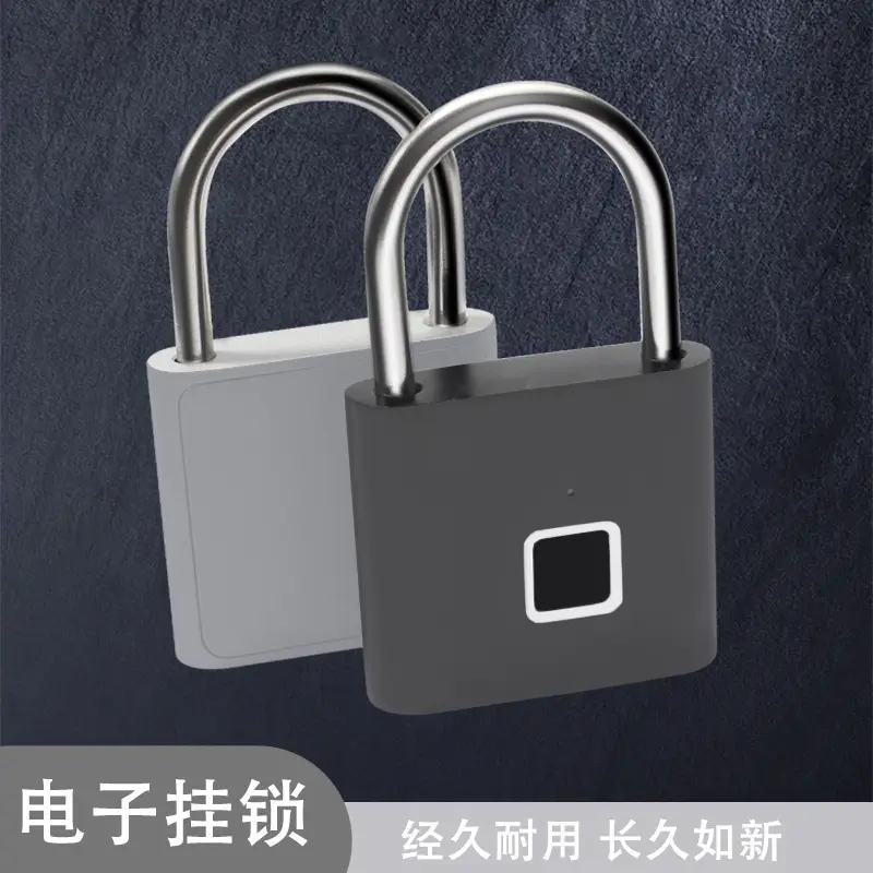 Intelligent Fingerprint Padlock Outdoor Waterproof Anti-rust Padlock Intelligent Electronic Padlock Head Door Anti-theft Code Lock Cabinet