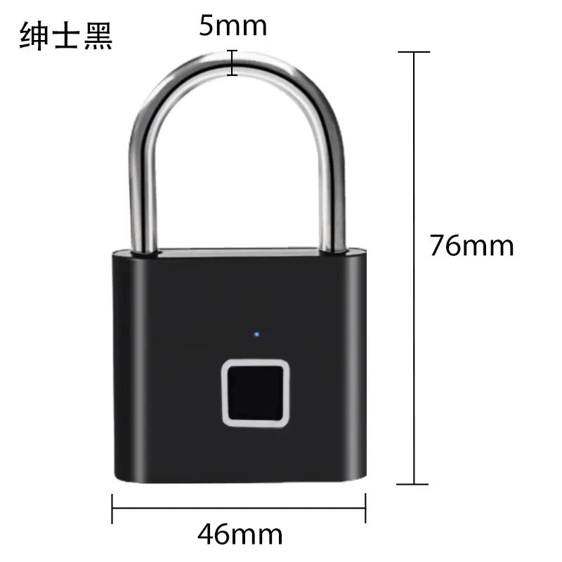Intelligent Fingerprint Padlock Outdoor Waterproof Anti-rust Padlock Intelligent Electronic Padlock Head Door Anti-theft Code Lock Cabinet