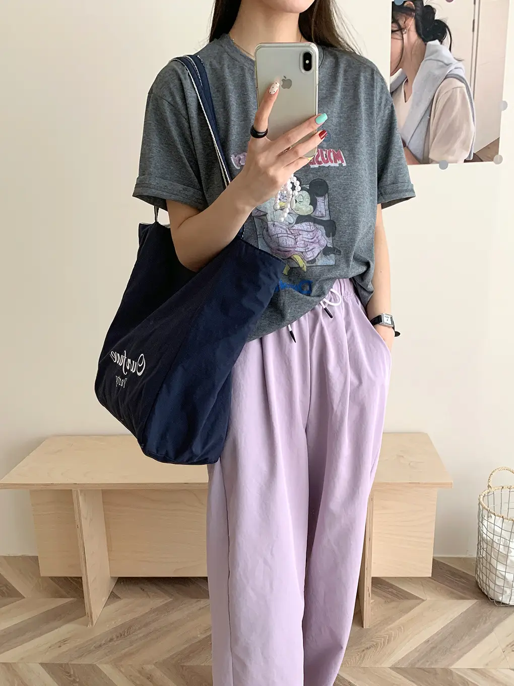 Korean Style Striped Canvas Tote Bag Large Capacity — feature 25