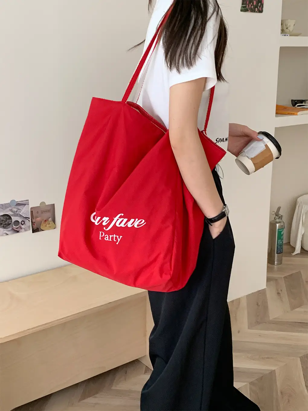 Korean Style Striped Canvas Tote Bag Large Capacity — feature 27
