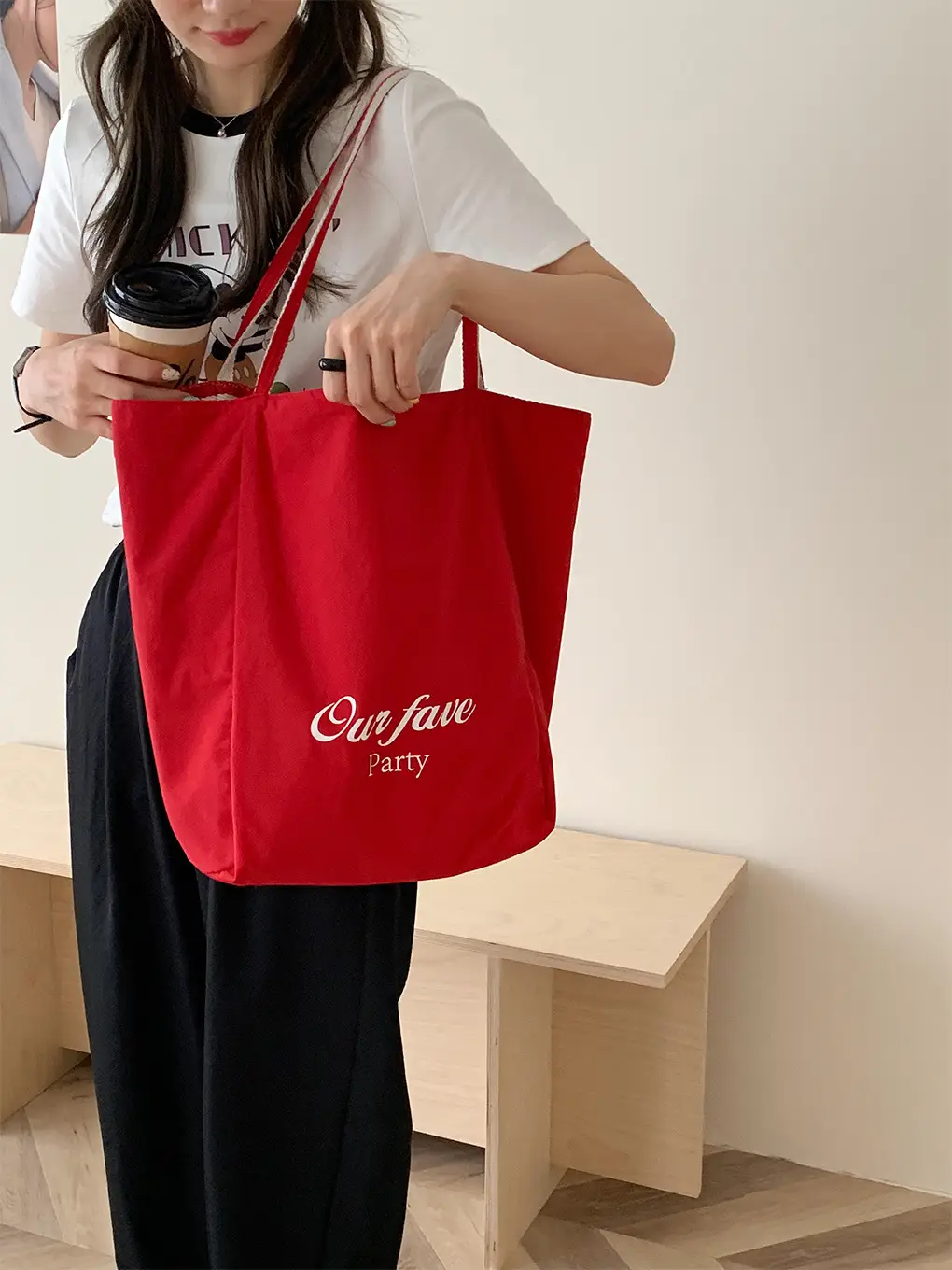 Korean Style Striped Canvas Tote Bag Large Capacity — feature 28