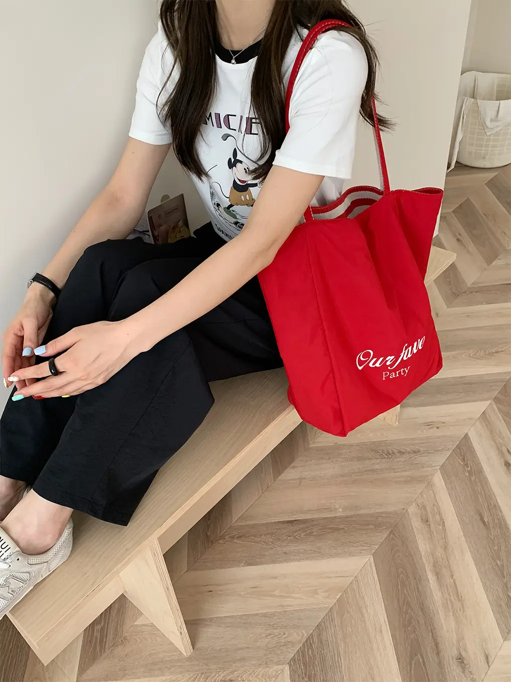 Korean Style Striped Canvas Tote Bag Large Capacity — feature 30