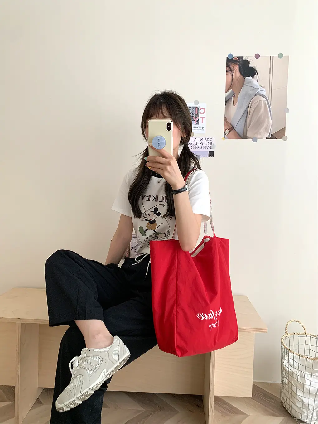 Korean Style Striped Canvas Tote Bag Large Capacity — feature 31
