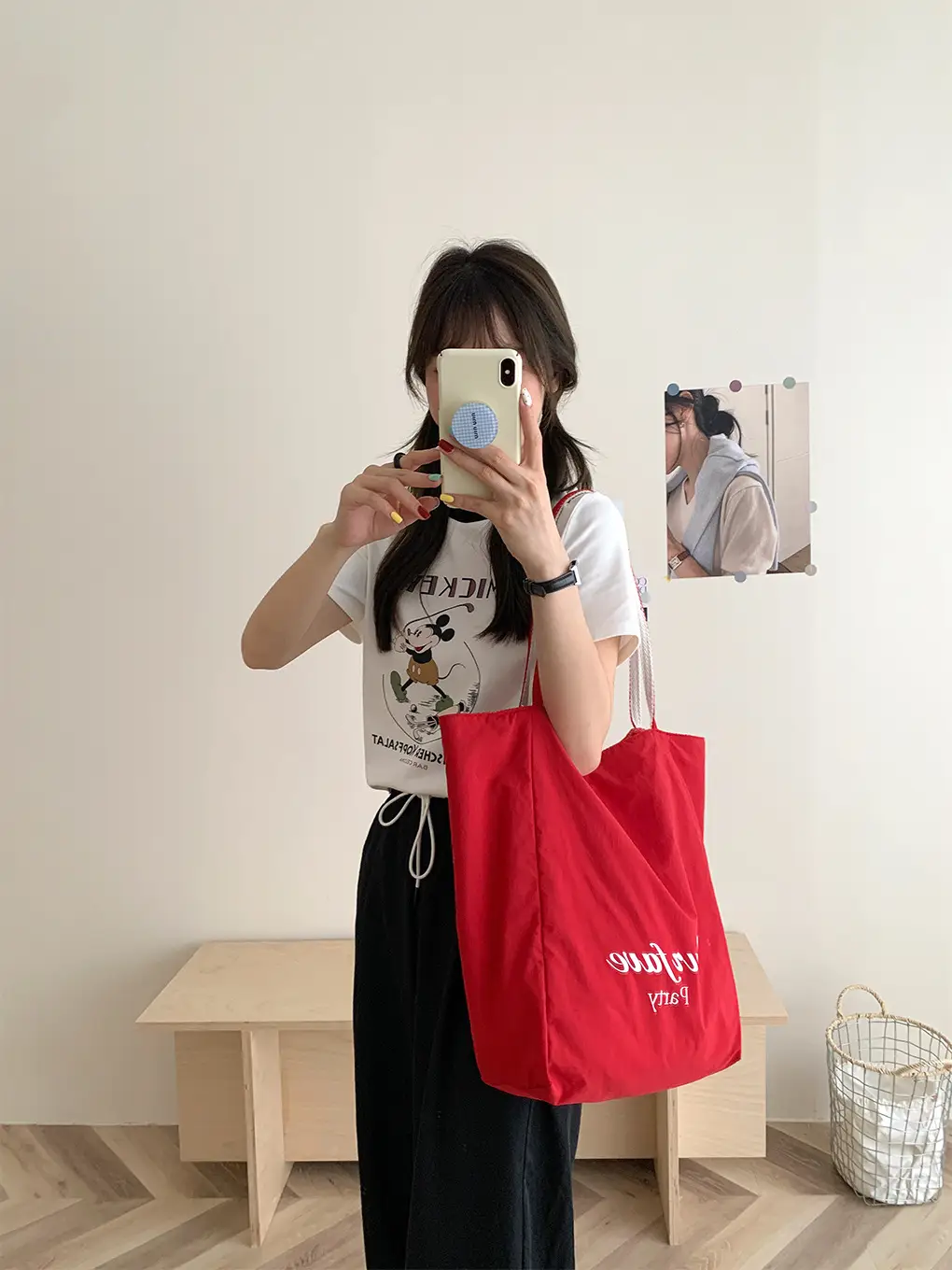 Korean Style Striped Canvas Tote Bag Large Capacity — feature 32