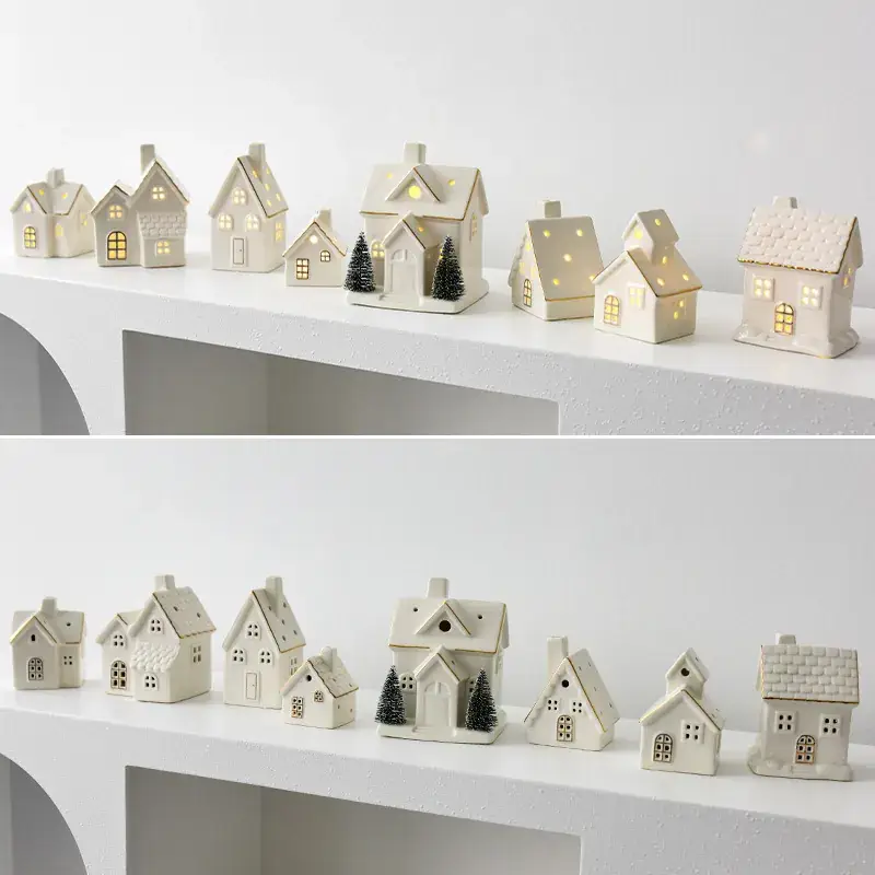 Ceramic Luminous Snow House Decor 14cm - Image 10