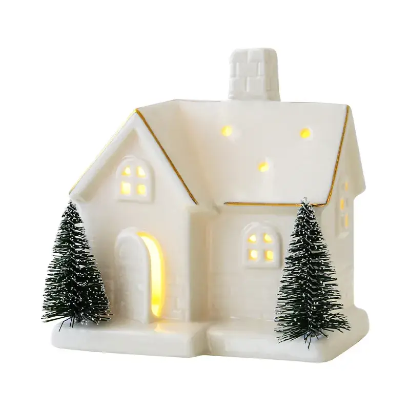 Ceramic Luminous Snow House Decor 14cm - Image 12