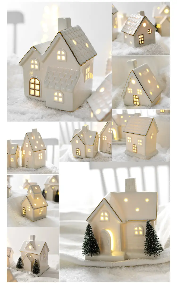 Ceramic Luminous Snow House Decor 14cm — feature 10