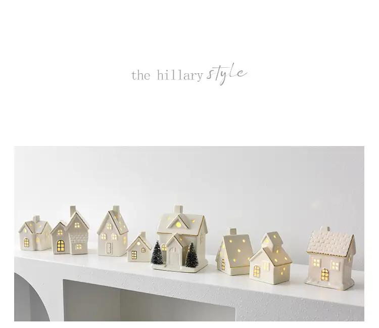 Ceramic Luminous Snow House Decor 14cm — feature 11