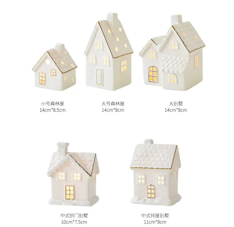 Ceramic Luminous Snow House Decor 14cm — feature 5
