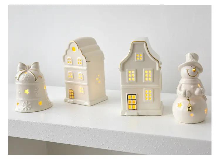 Ceramic Luminous Snow House Decor 14cm — feature 7