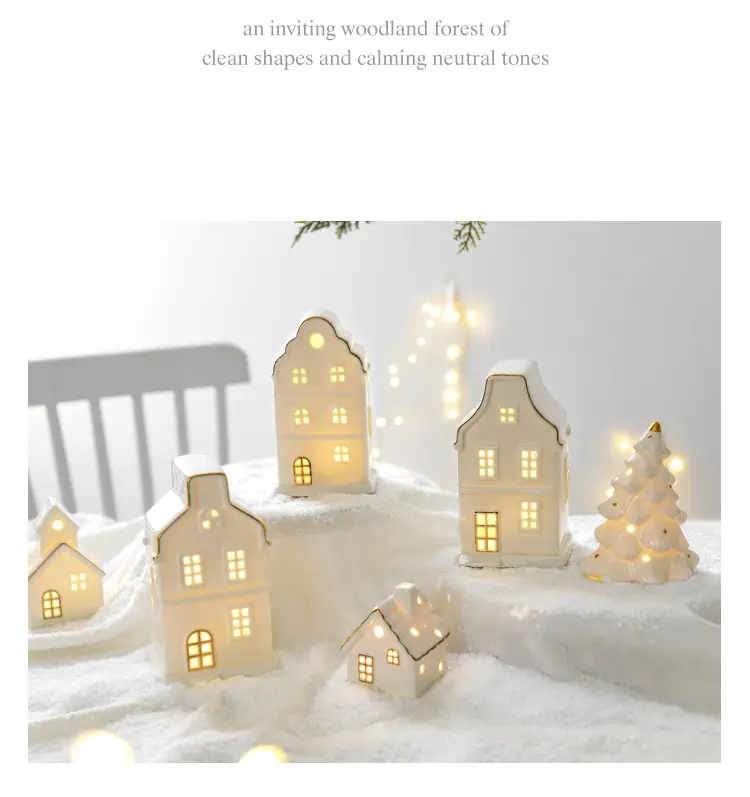 Ceramic Luminous Snow House Decor 14cm — feature 9