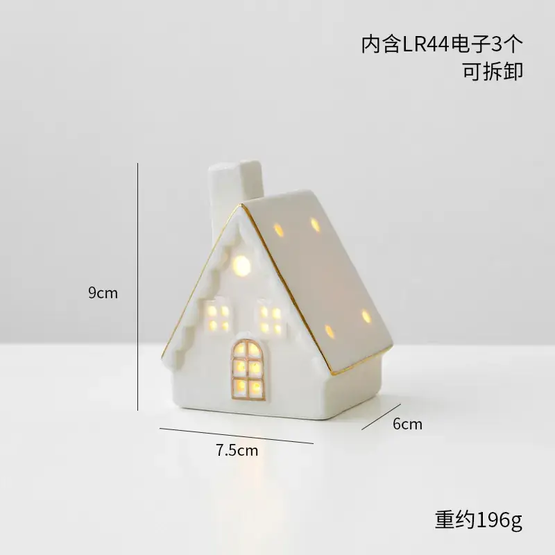Ceramic Luminous Snow House Decor 14cm - Image 3