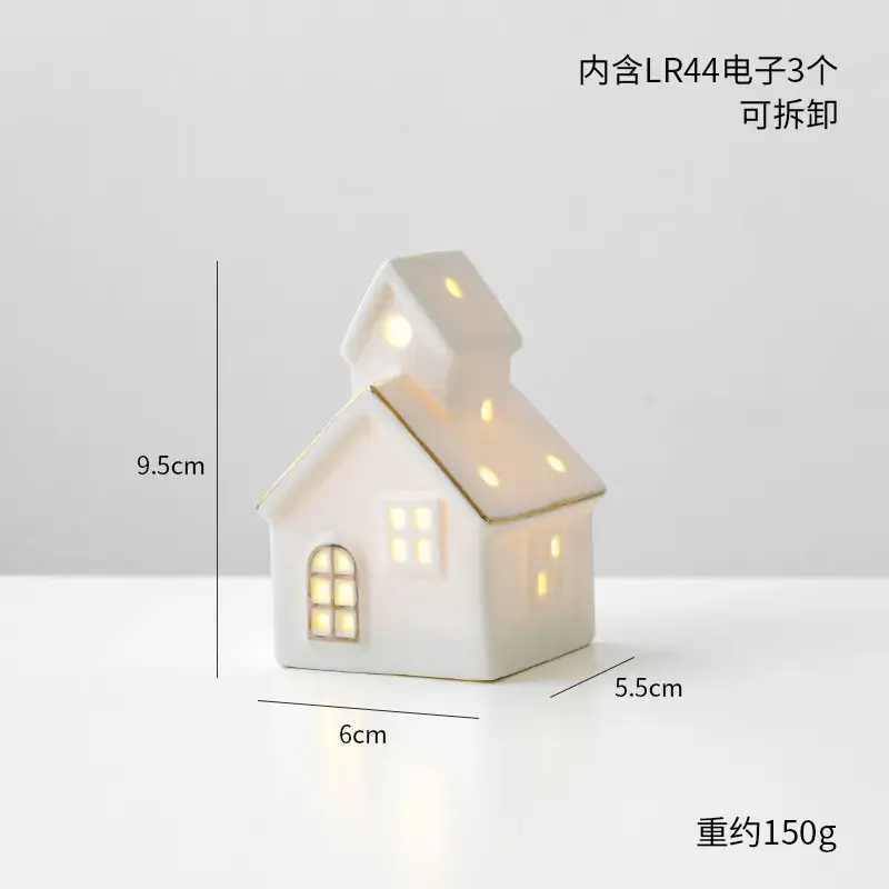 Ceramic Luminous Snow House Decor 14cm - Image 4