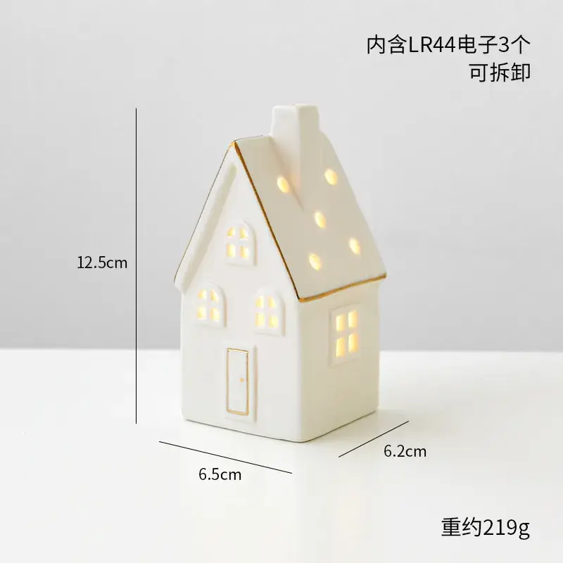 Ceramic Luminous Snow House Decor 14cm - Image 5