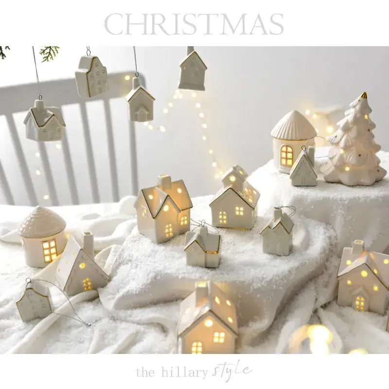 Christmas Ceramic House Decor Set for Home - Image 3