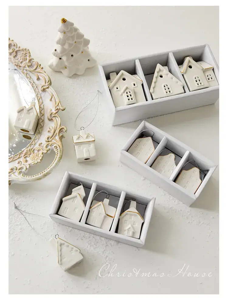 Christmas Ceramic House Decor Set for Home — feature 9