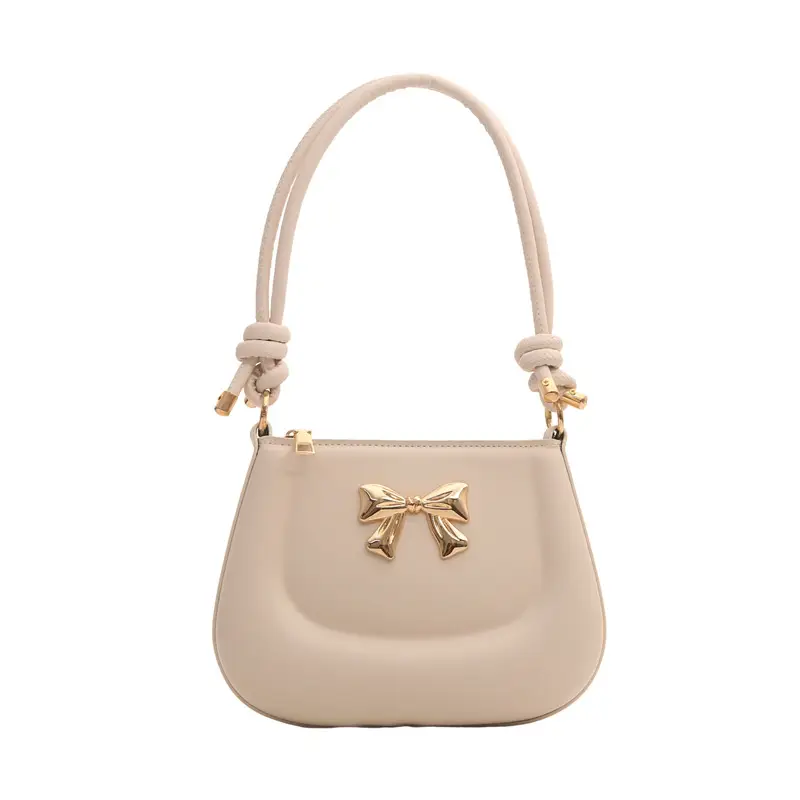 Women's Brown Bow Shoulder Bag 2024 Spring Summer - Image 10