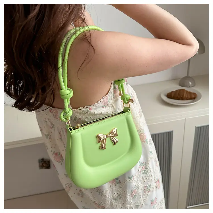 Women's Brown Bow Shoulder Bag 2024 Spring Summer — feature 13