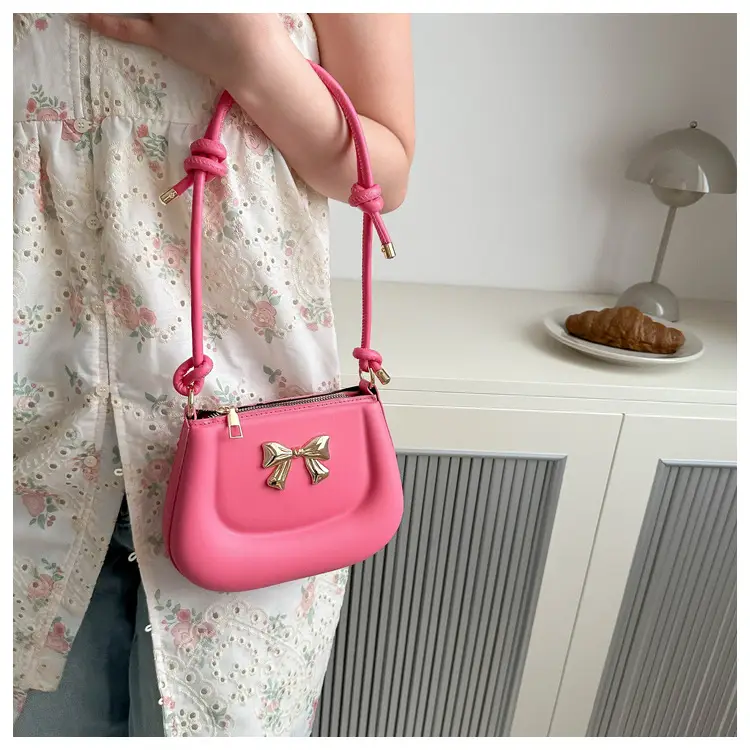 Women's Brown Bow Shoulder Bag 2024 Spring Summer — feature 14