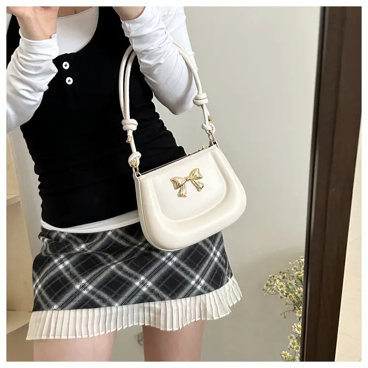 Women's Brown Bow Shoulder Bag 2024 Spring Summer — feature 17