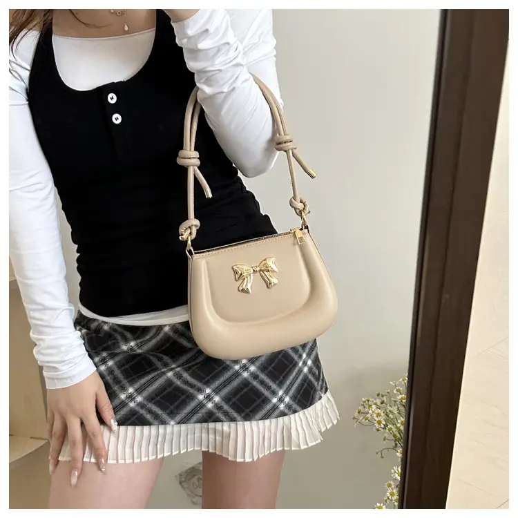 Women's Brown Bow Shoulder Bag 2024 Spring Summer — feature 18