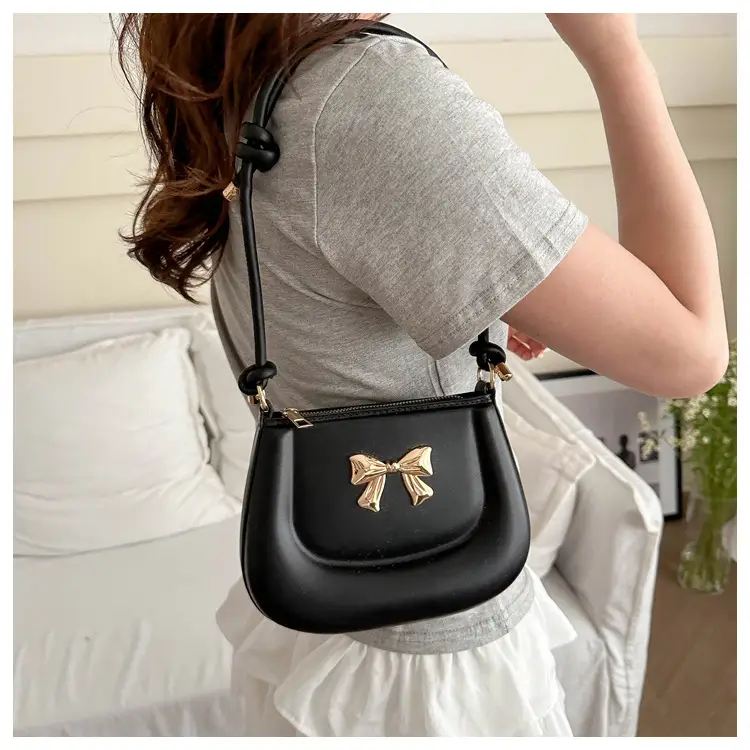 Women's Brown Bow Shoulder Bag 2024 Spring Summer — feature 8