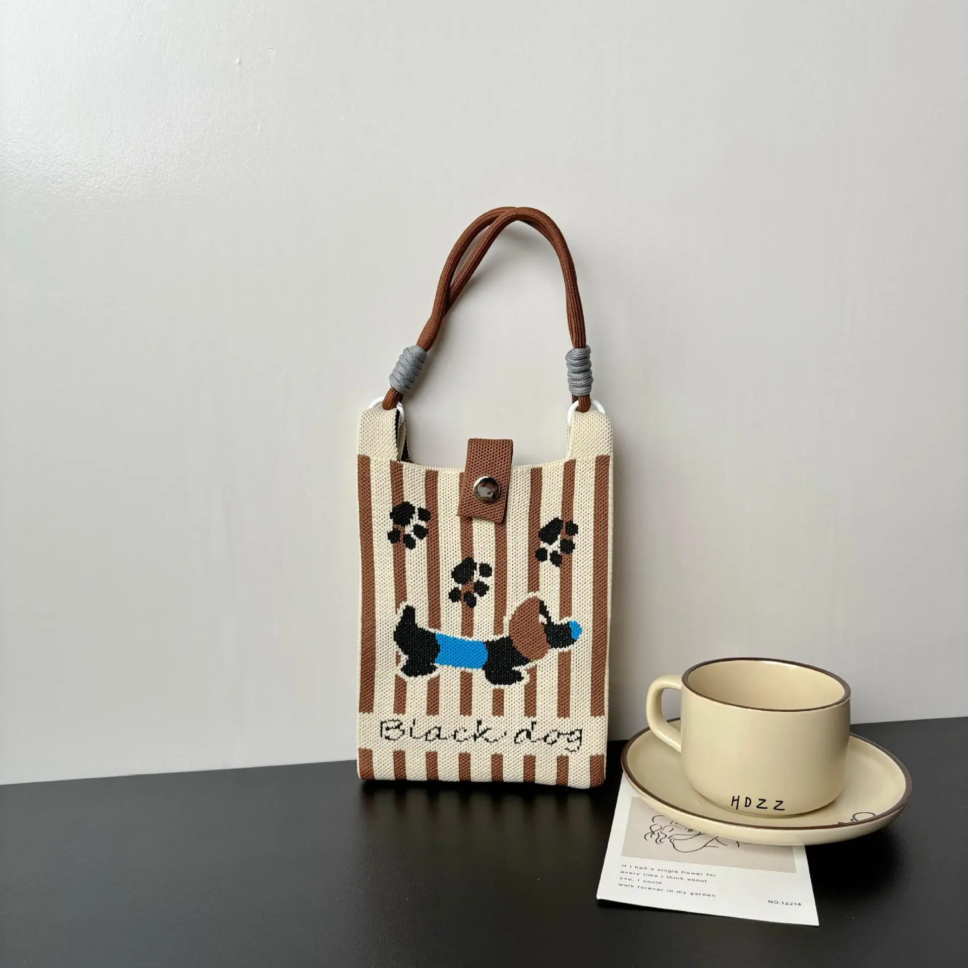 New Cartoon Knitted Phone Bag Dopamine Green — feature 12